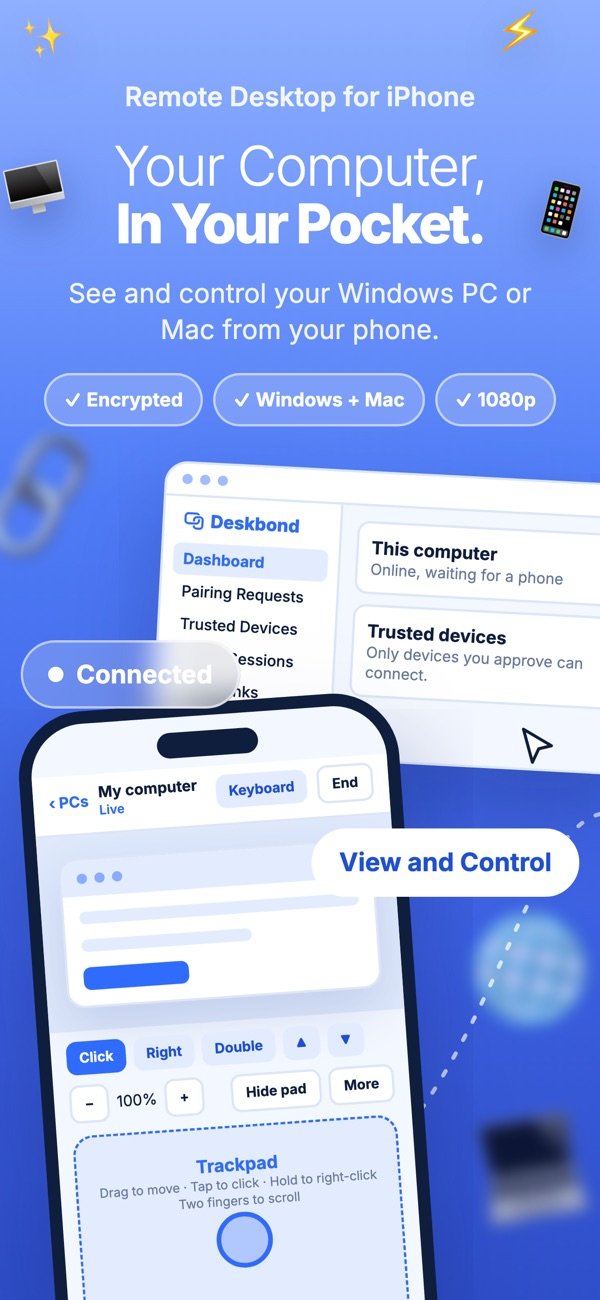 Deskbond app screen 1