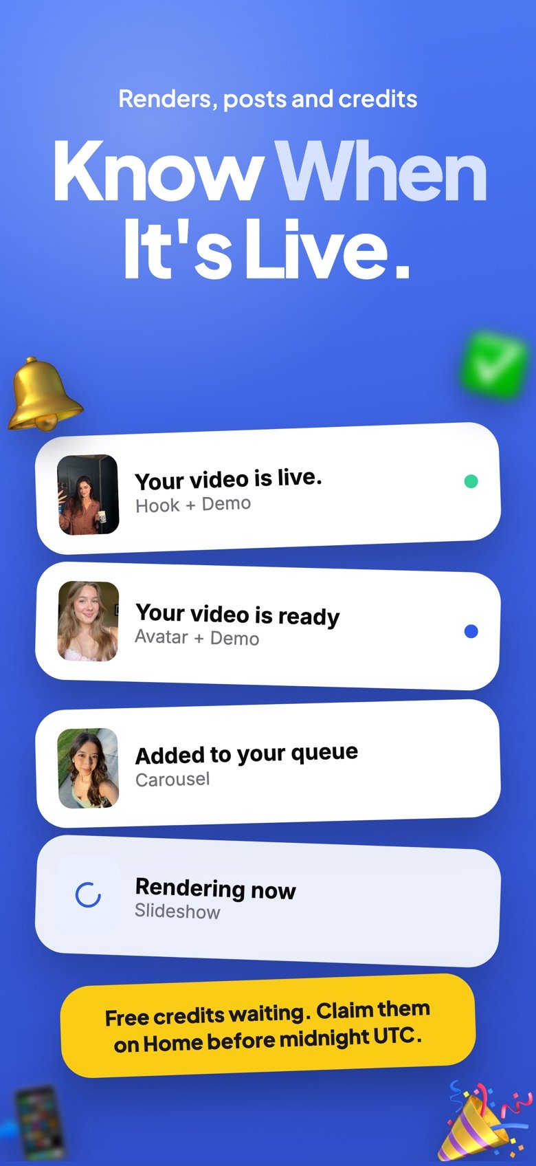 Know when it is live